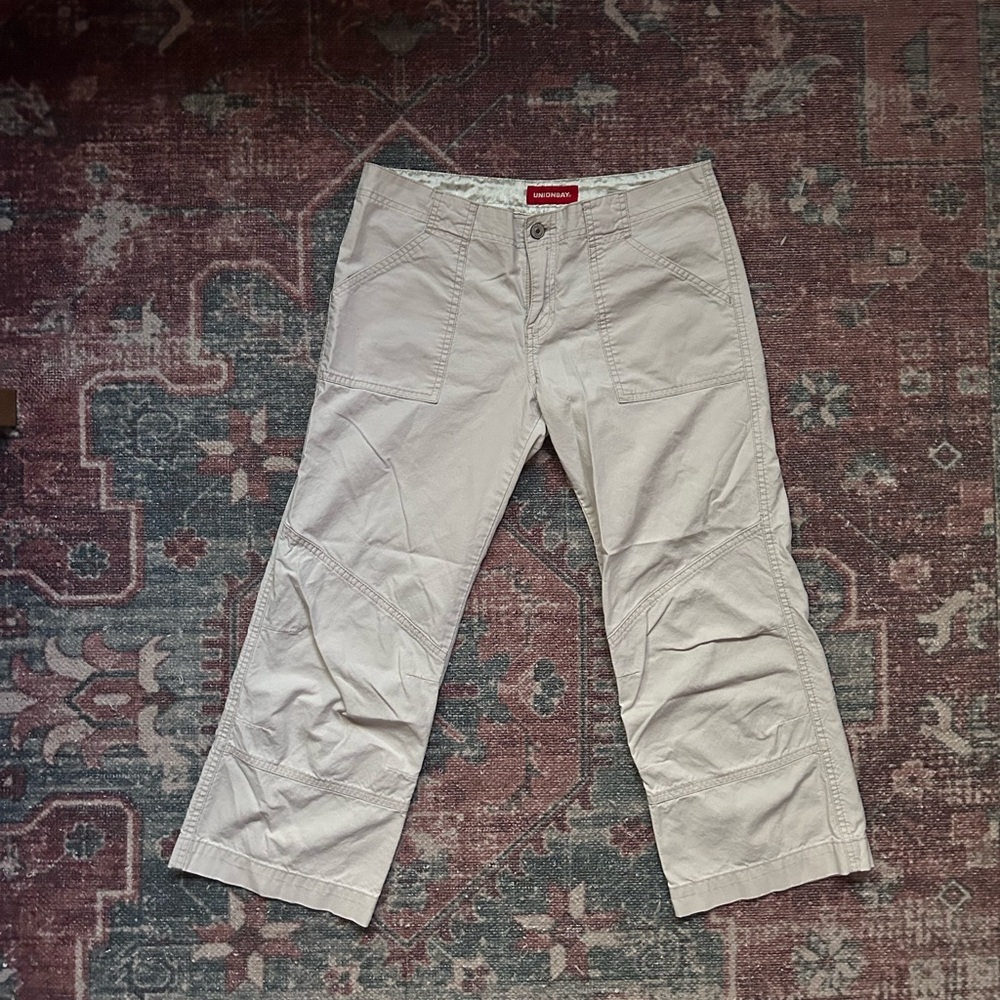 UNIONBAY Tan Capri Pants Casual Cotton Blend